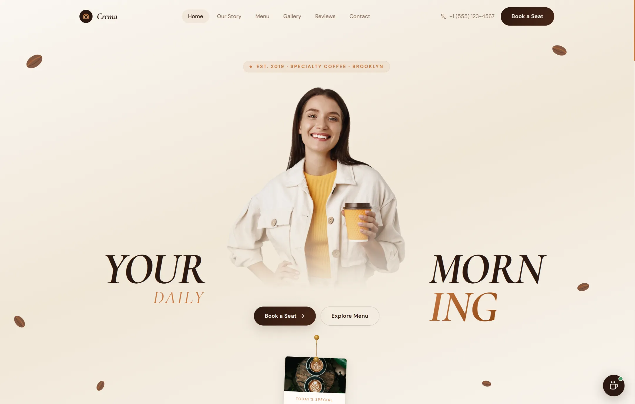 Crema Coffee β Specialty coffee shop website