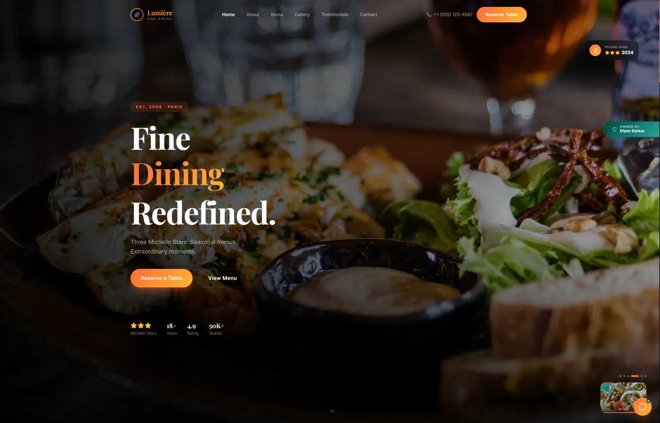 LumiΓ¨re Restaurant β Fine dining restaurant website